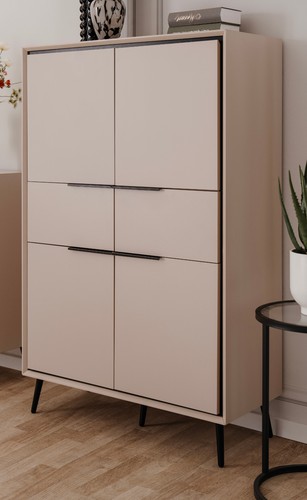 Highboard schrank sand schwarz - highboard,